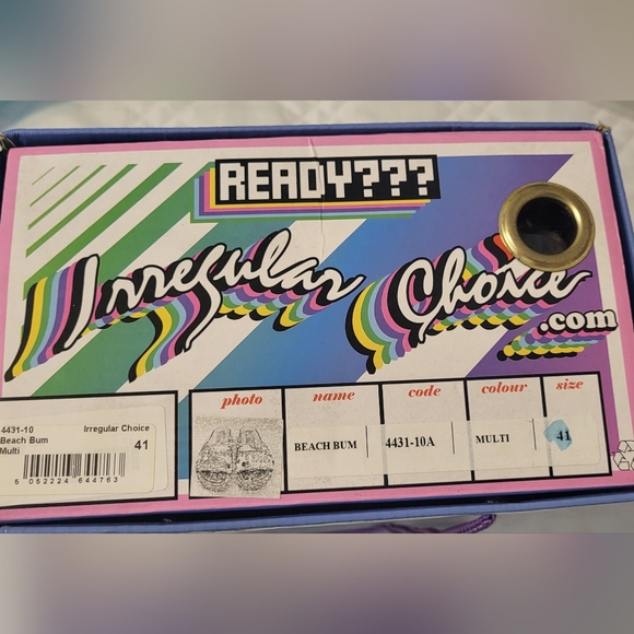 Irregular Choice Pink and Purple Slide Sandals with Cartoon Print - Picture 4 of 4